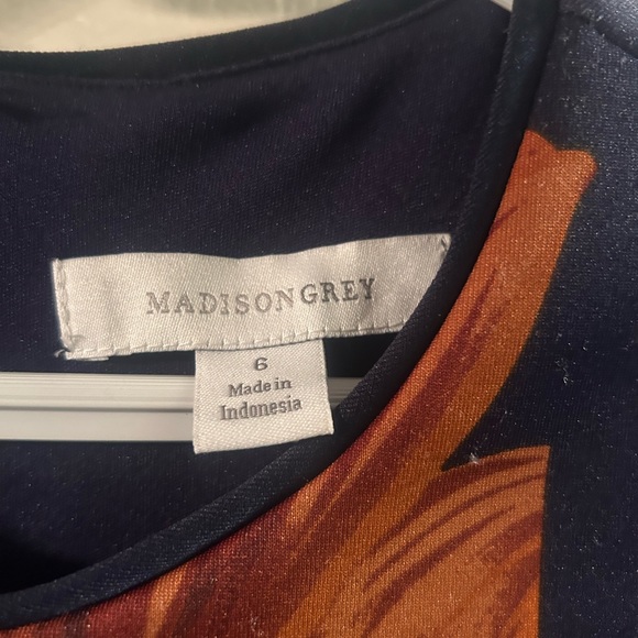 Dress size 6. Dark blue with brown Zipper back - Picture 3 of 3